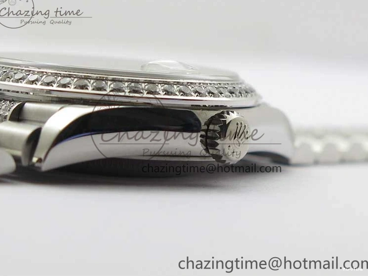 MiroTime 0128 Day-Date 36mm 128239 SS Crystal BP Best Edition White MOP Crystal Marker Dial on SS President Bracelet A MoistureWicking 2682